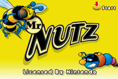 Mr Nutz title screen for GameBoy Advance